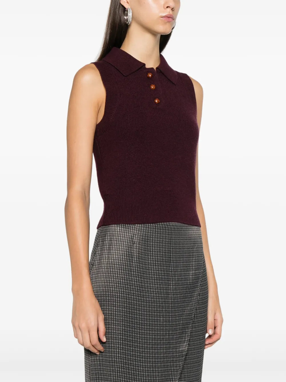 REMAIN Birger Christensen Knitted Polo Top Port Royale