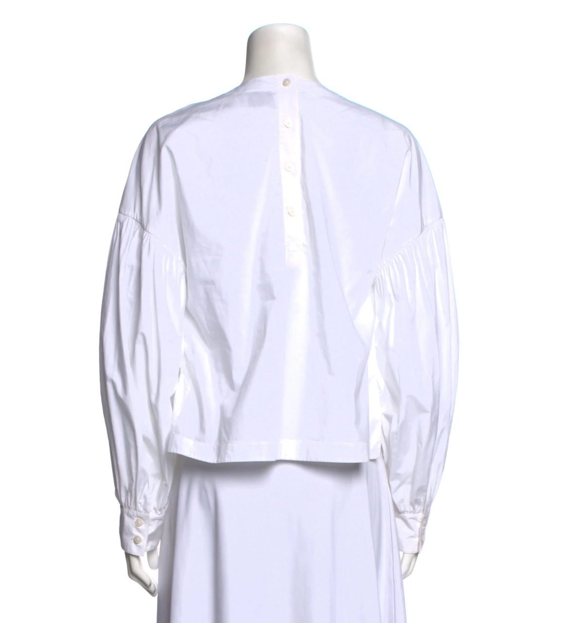 Rachel Comey White Crew Neck Long Sleeve Blouse