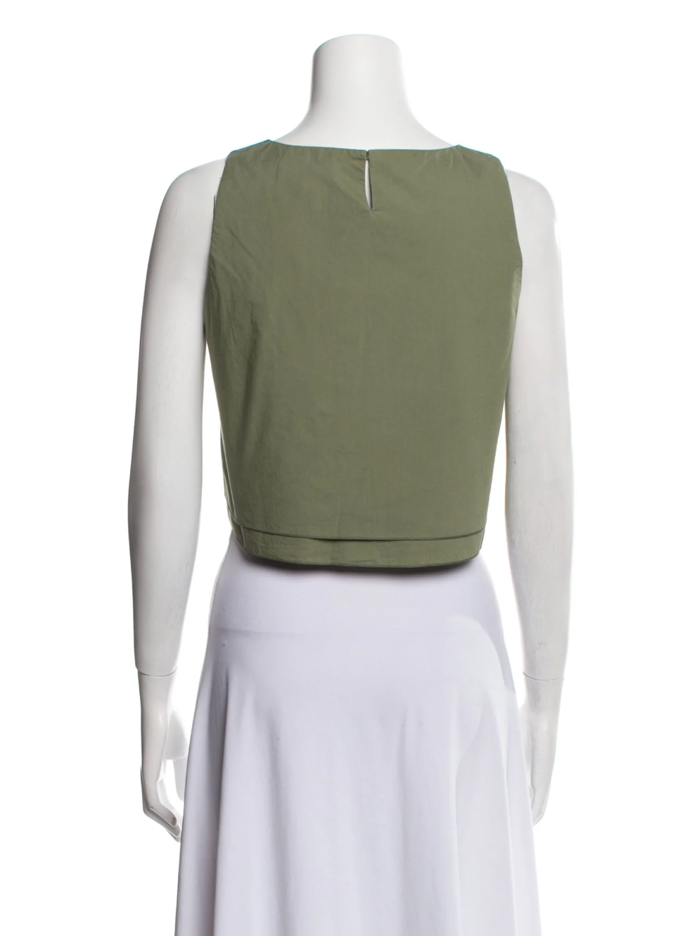 Apiece Apart Scoop Neck Sleeveless Crop Top Green