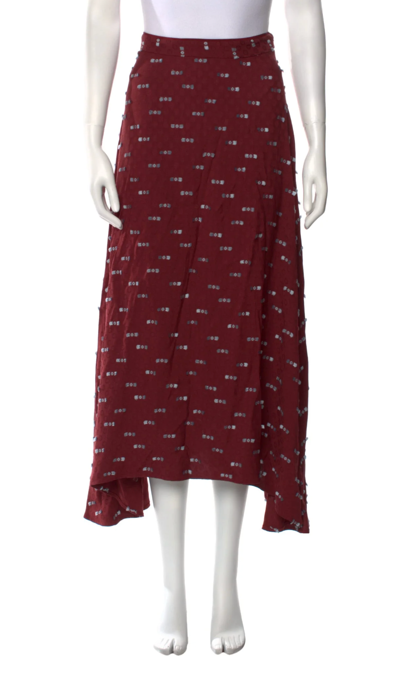 Rachel Comey Printed Midi Length Skirt w/ Tags Red
