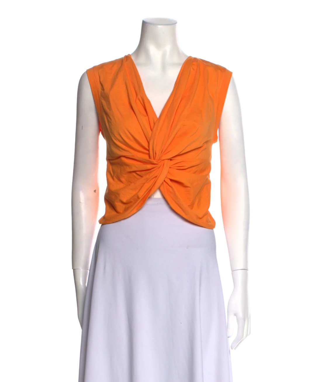 Forte Forte V-Neck Sleeveless Crop Top Orange