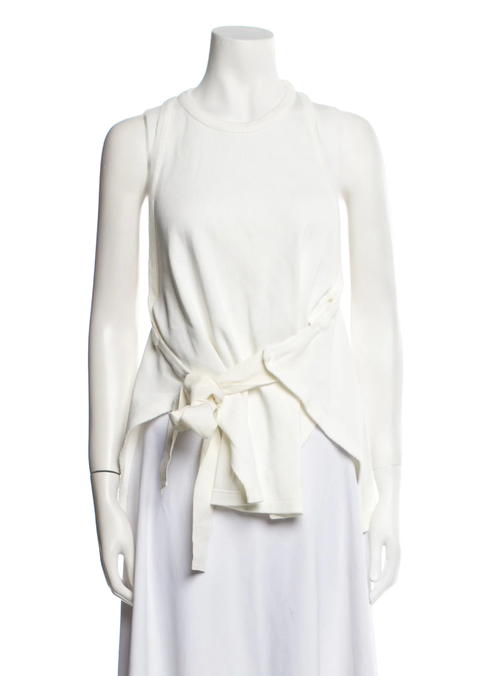Maison Margiela Crew Neck Sleeveless Top White