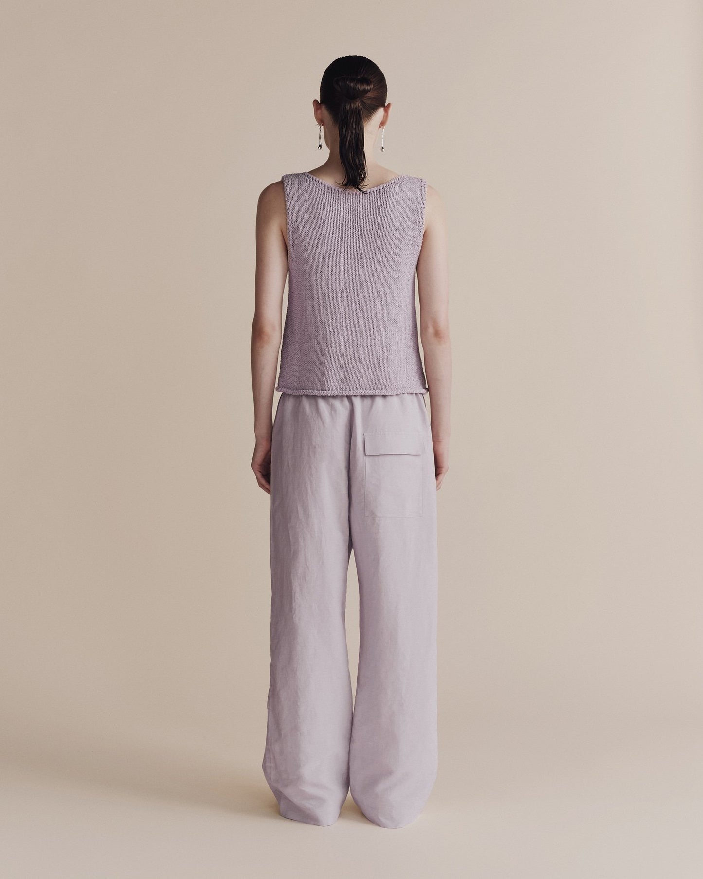 Mijeong Park Silk Linen Drawstring Pants Lilac