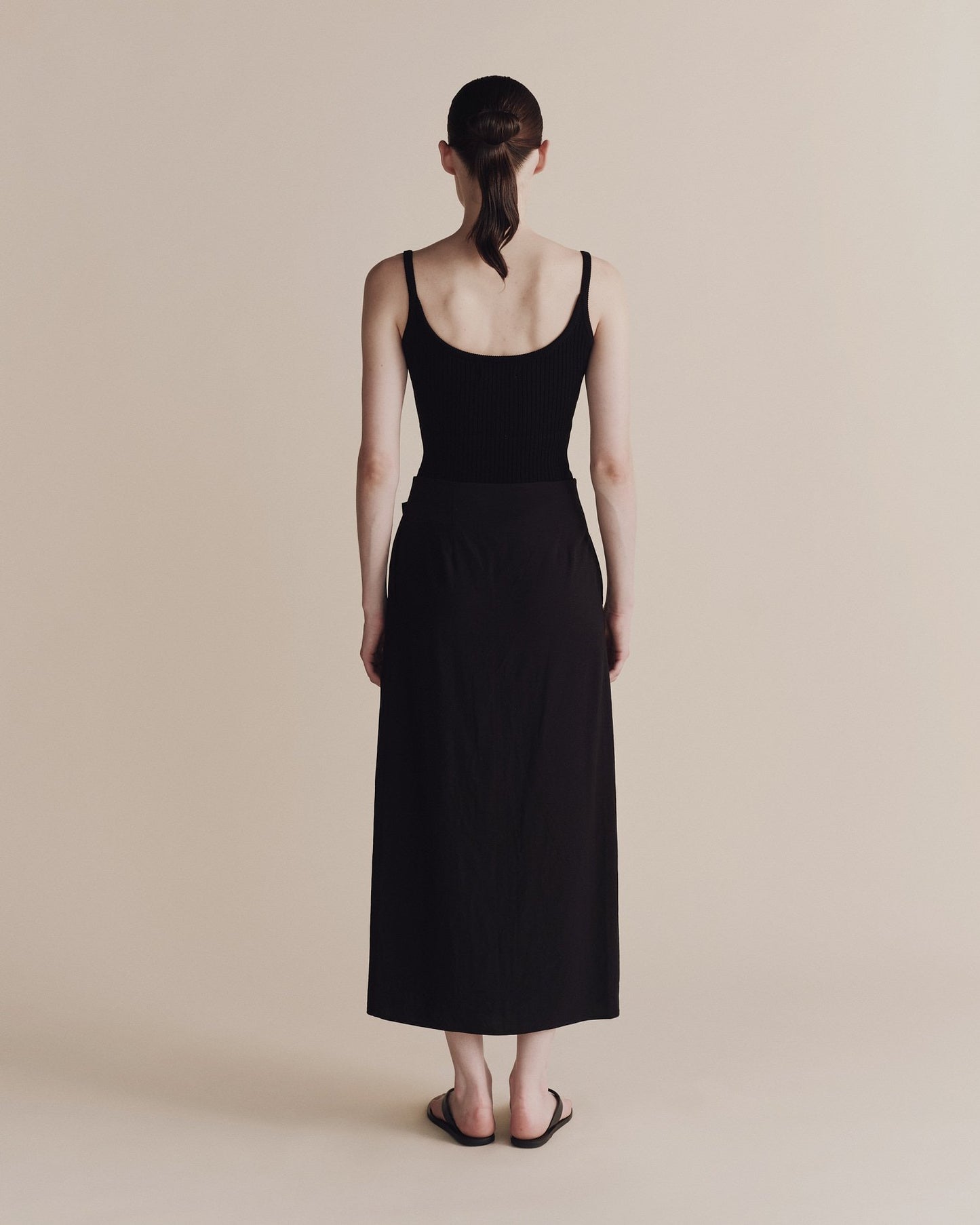 Mijeong Park Linen Blend Maxi Wrap Skirt Black