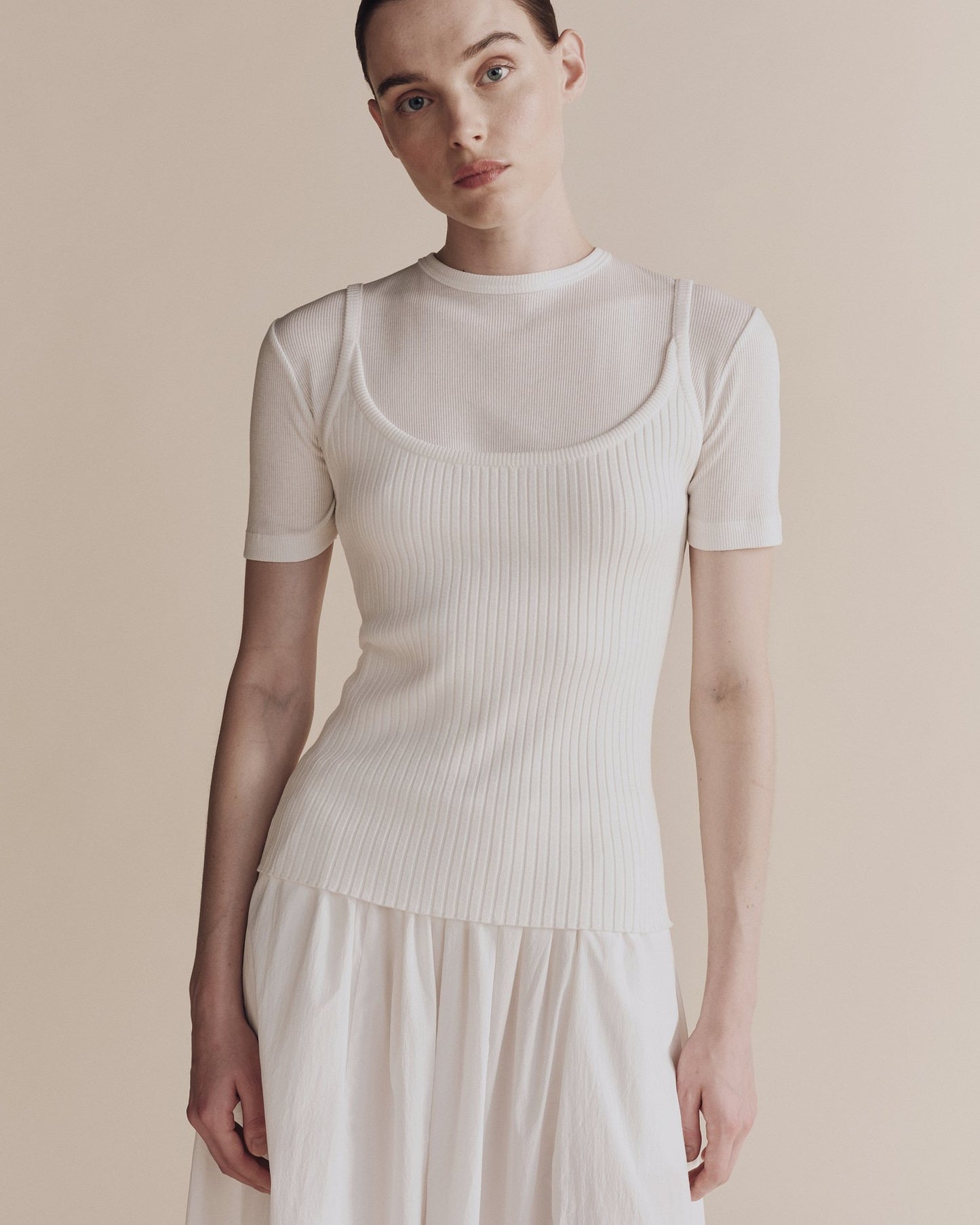 Mijeong Park Ribbed Knit Tank White