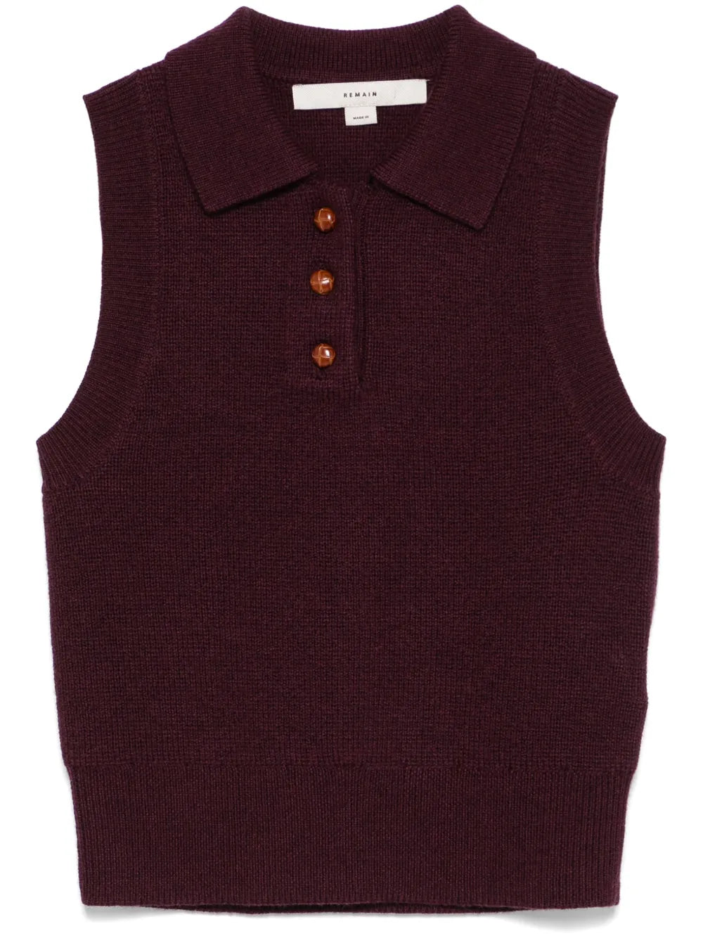 REMAIN Birger Christensen Knitted Polo Top Port Royale
