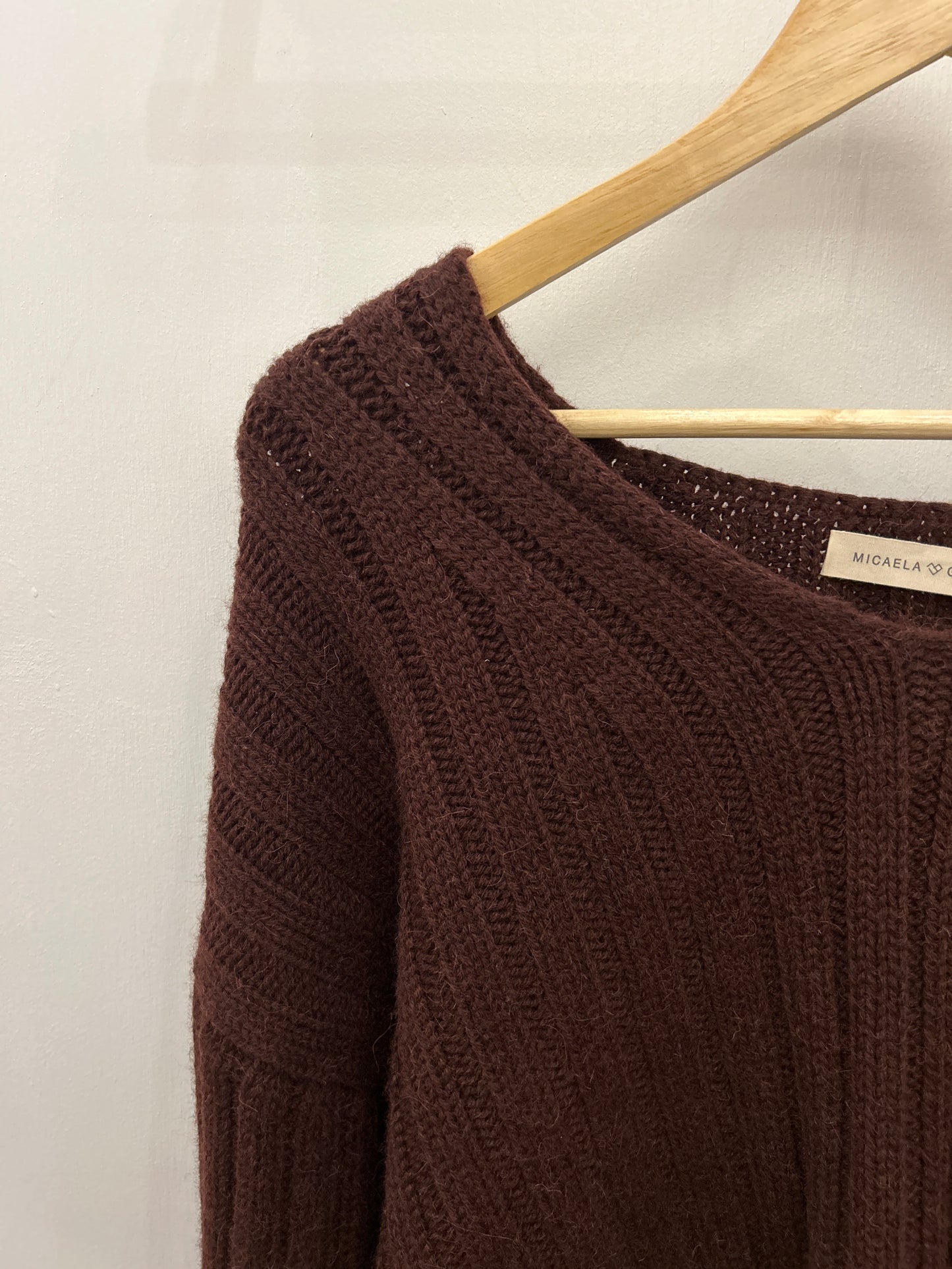 Micaela Greg Cropped Rib Pullover Plum