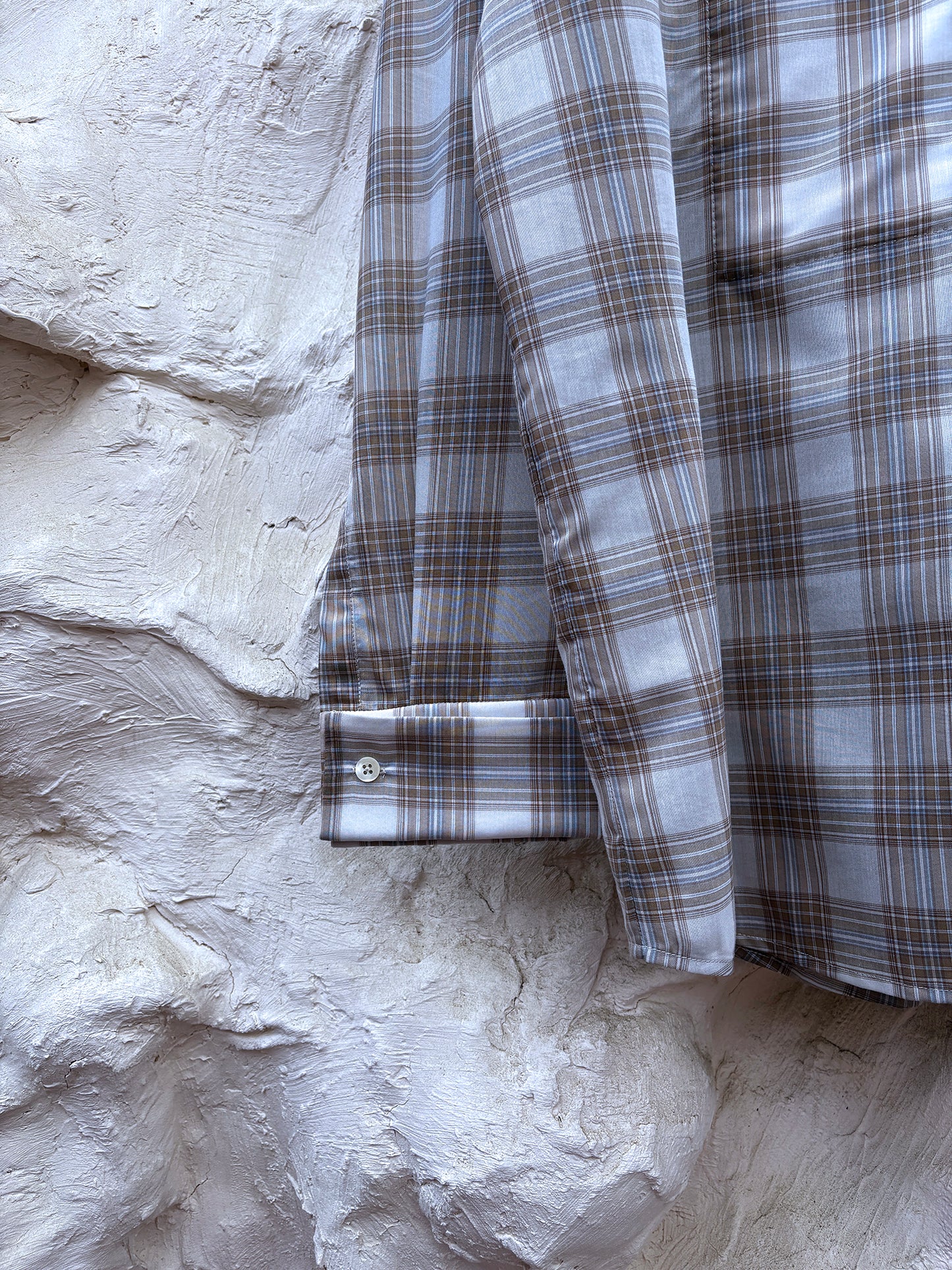 Kallmeyer Chloé Bib Button Down Beige Plaid