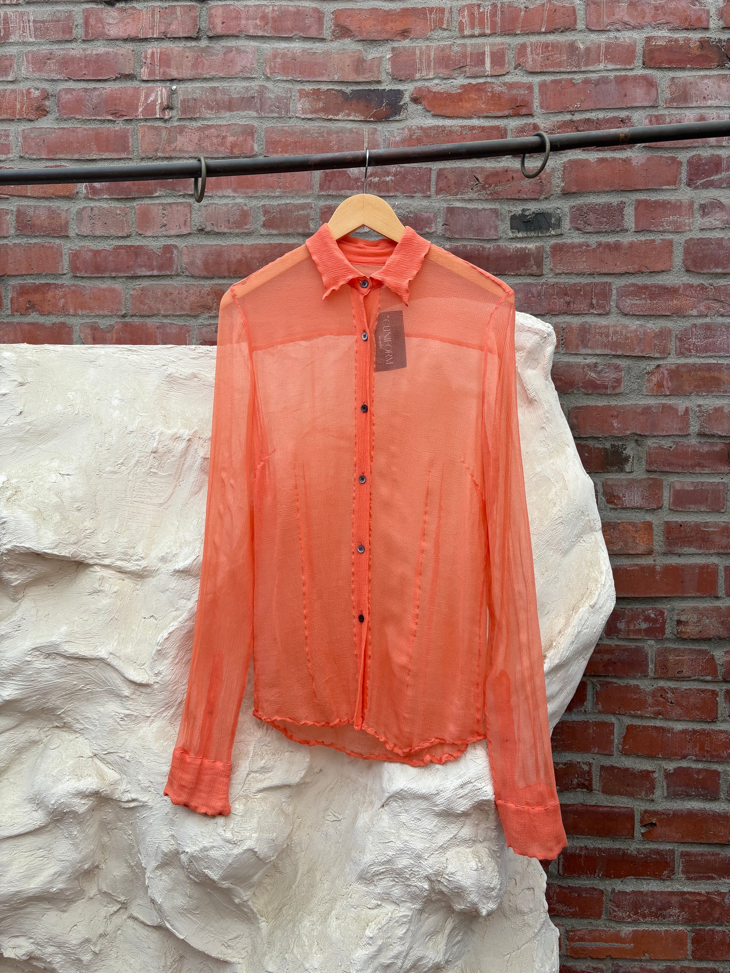 Dries van Noten Orange Silk Blouse