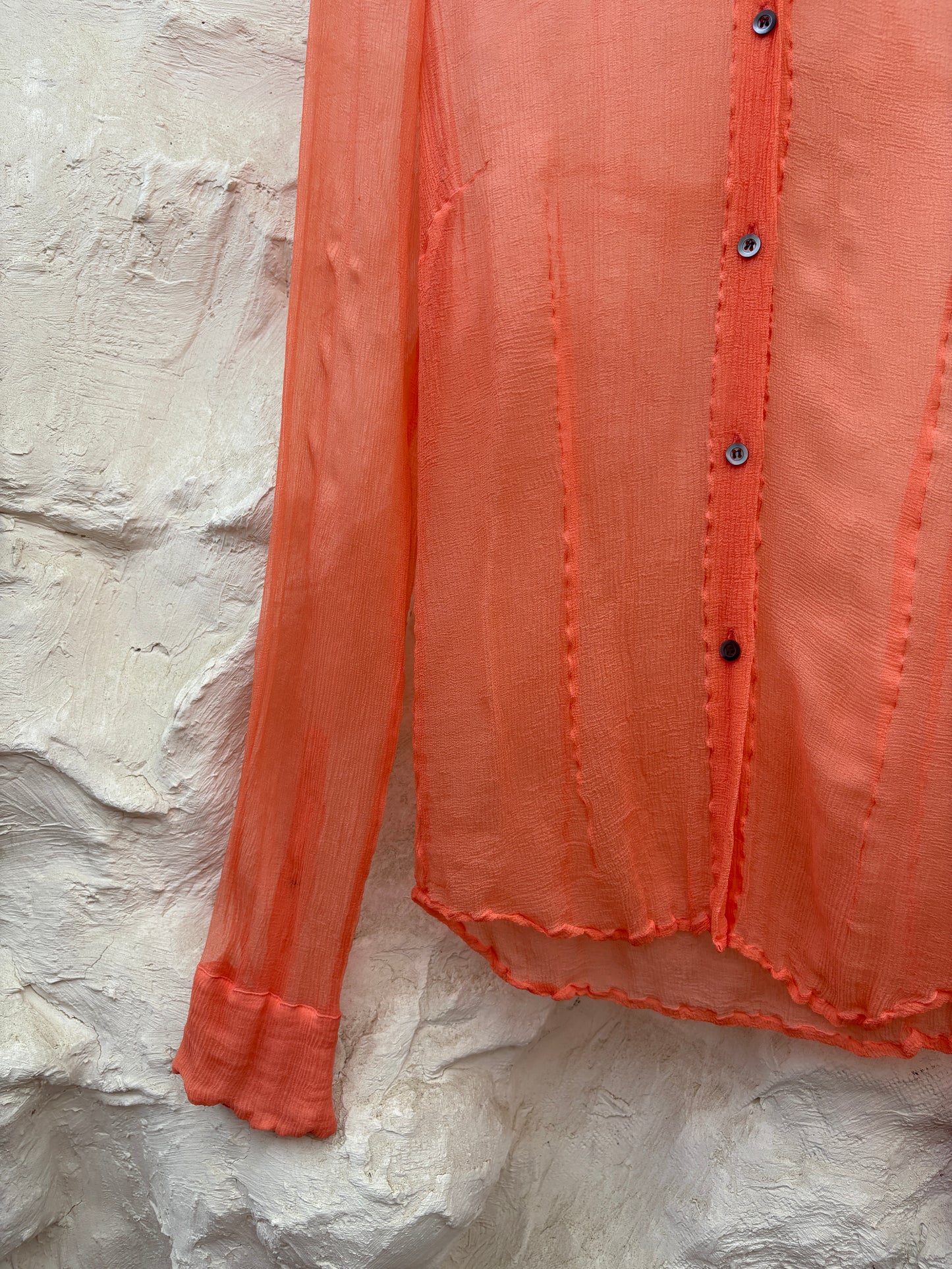 Dries van Noten Orange Silk Blouse