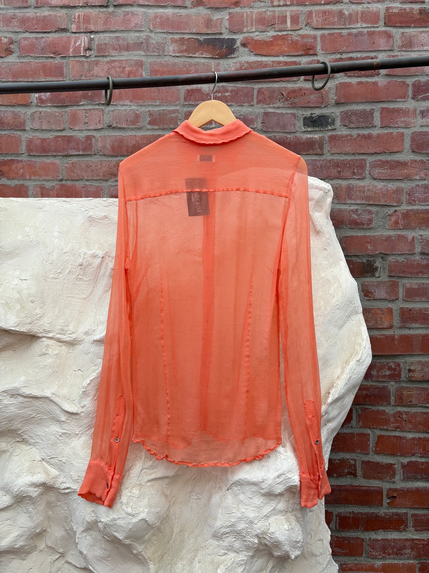 Dries van Noten Orange Silk Blouse