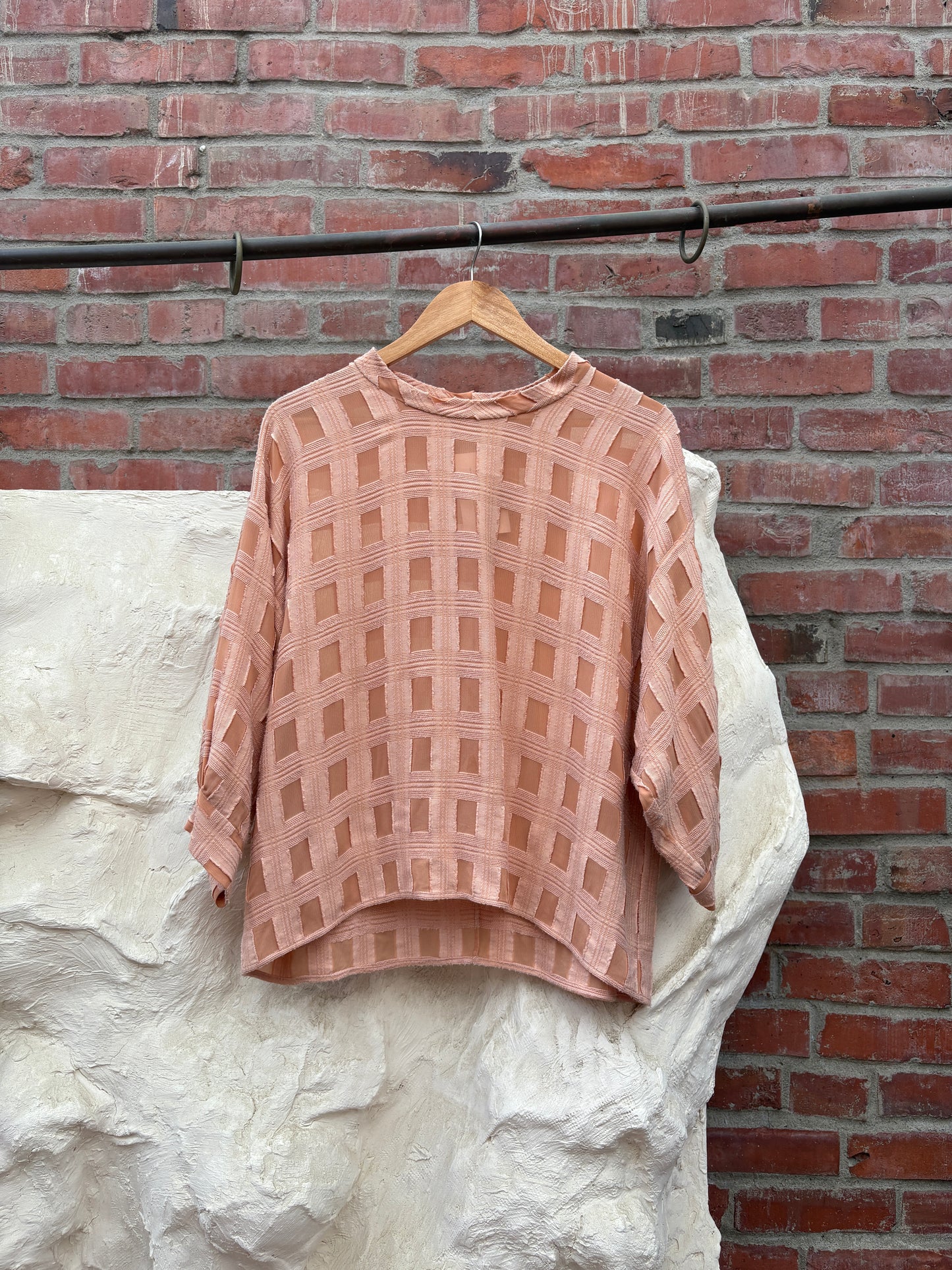 Rachel Comey Bateau Neckline Three-Quarter Sleeve Blouse Pink