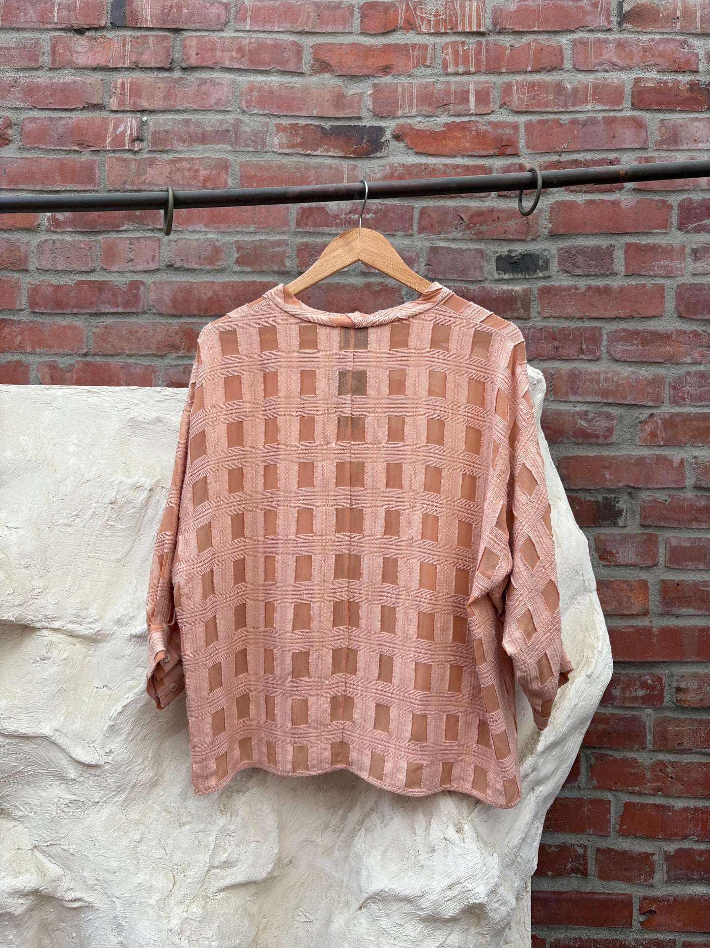 Rachel Comey Bateau Neckline Three-Quarter Sleeve Blouse Pink