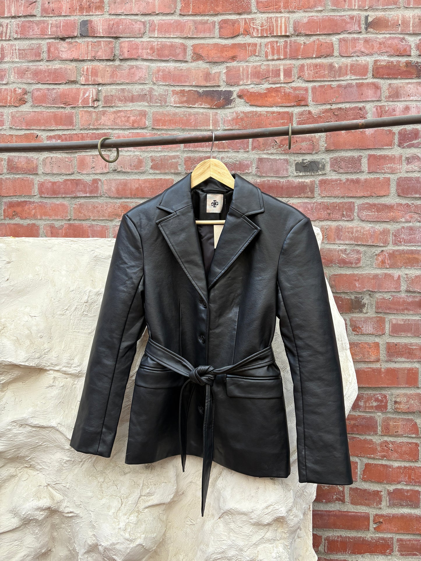 The Garment Brooklyn Belted Jacket Black