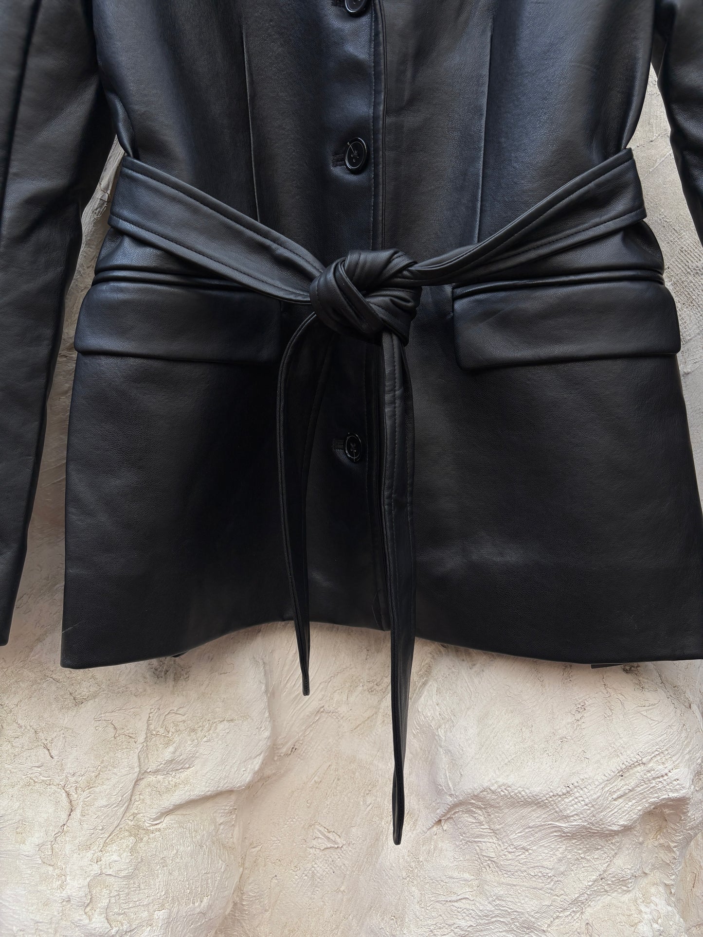 The Garment Brooklyn Belted Jacket Black