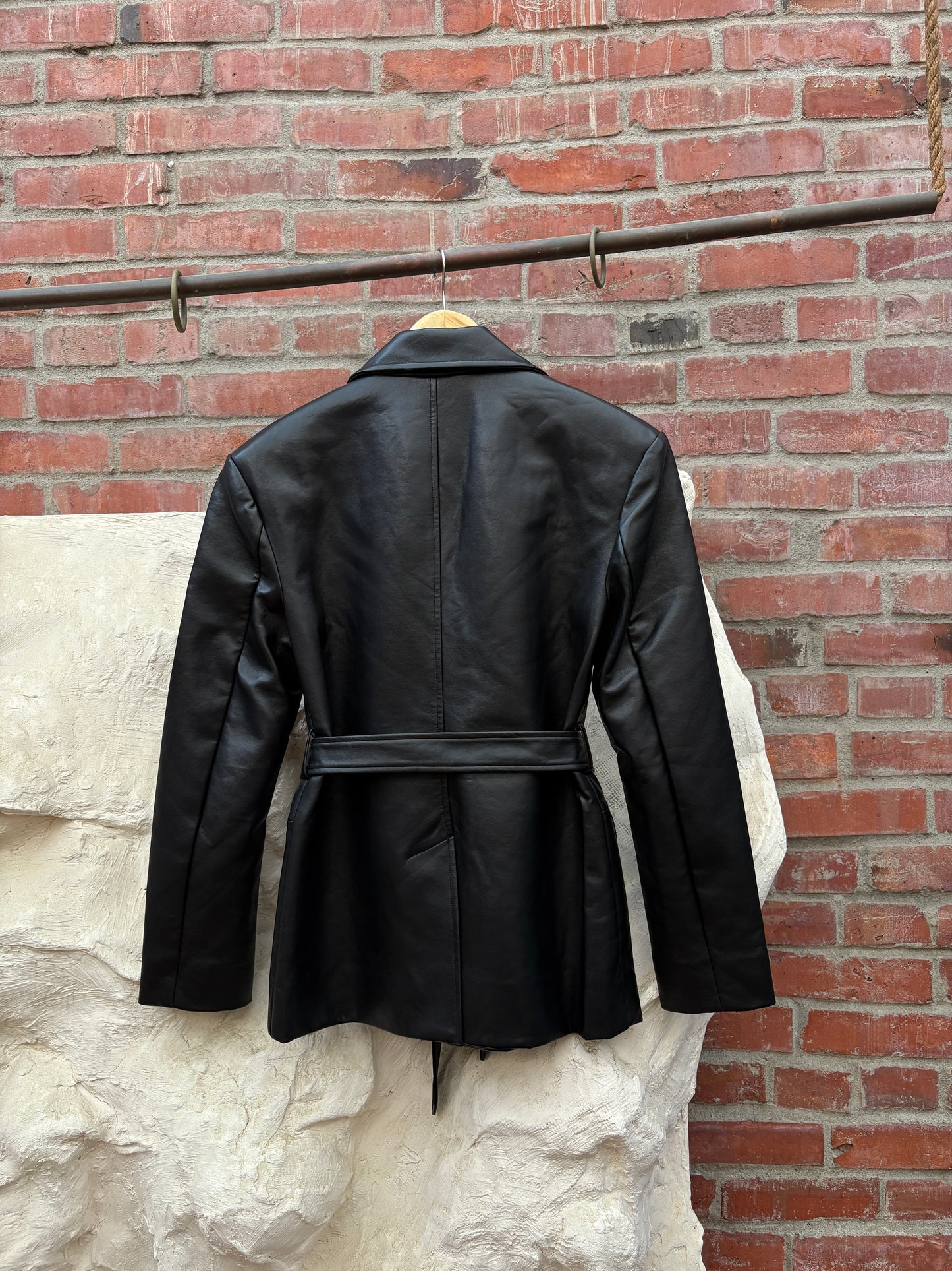 The Garment Brooklyn Belted Jacket Black