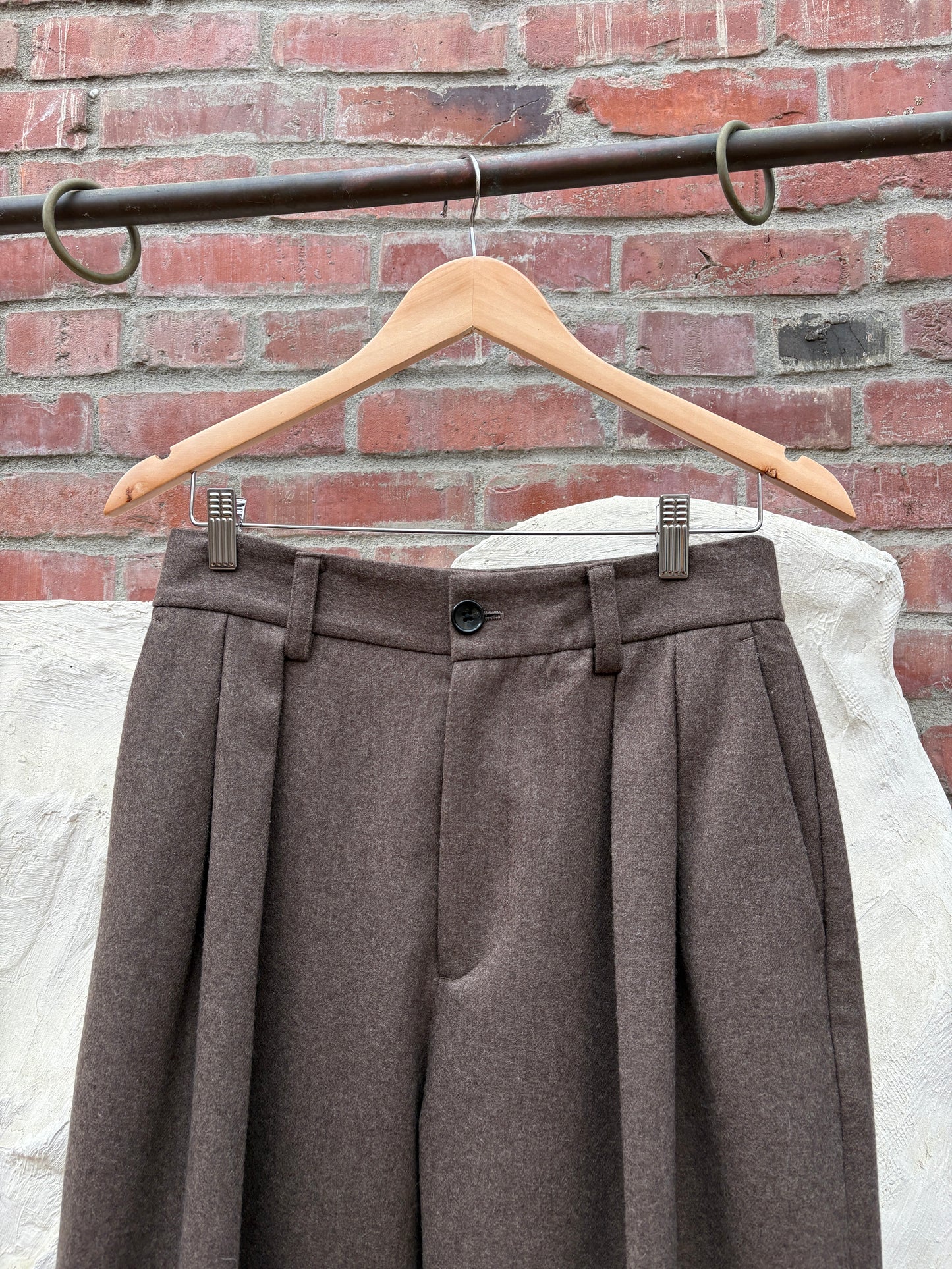 Studio Nicholson Brown Wool Pant