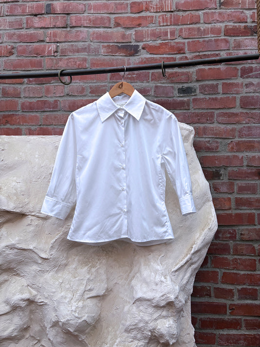 Kallmeyer Colette 3/4 Sleeve Button Down White