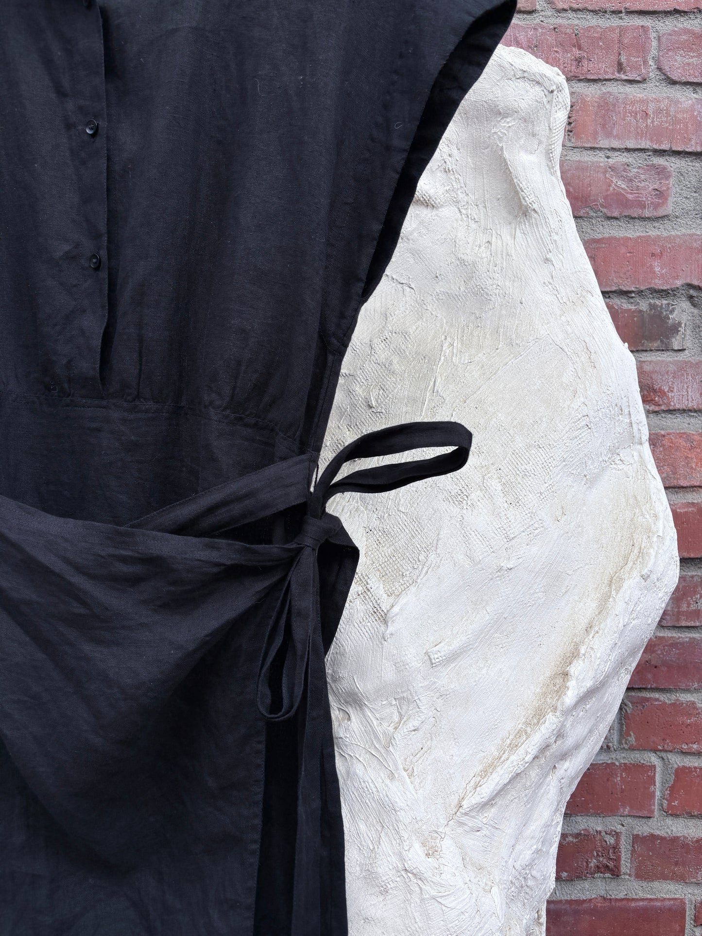 APIECE APART BLACK WRAP DRESS