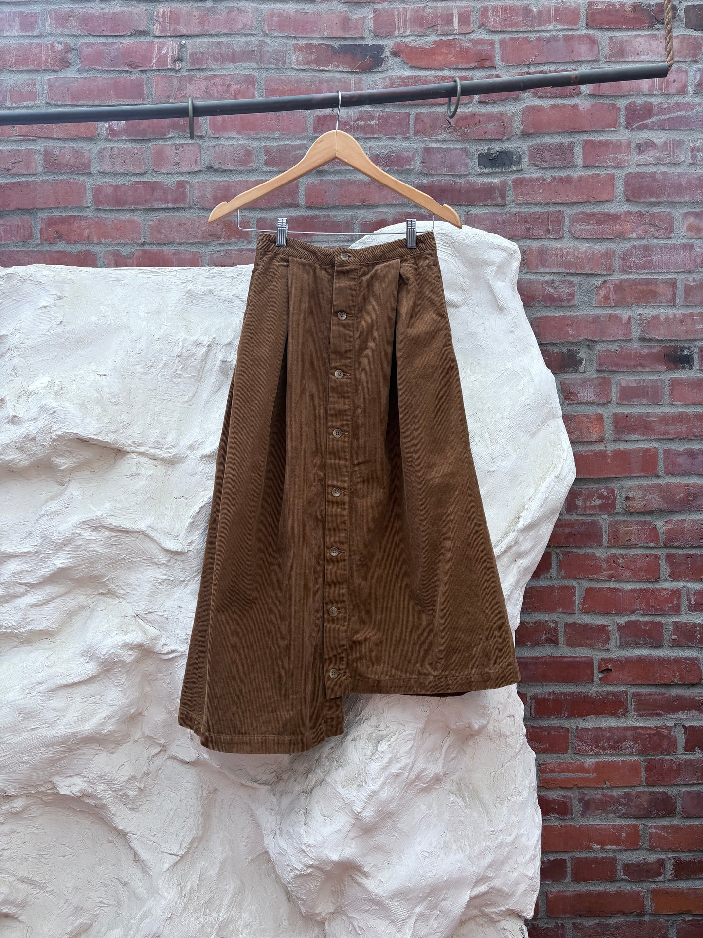 Engineered Garments Corduroy Midi Length Skirt Brown