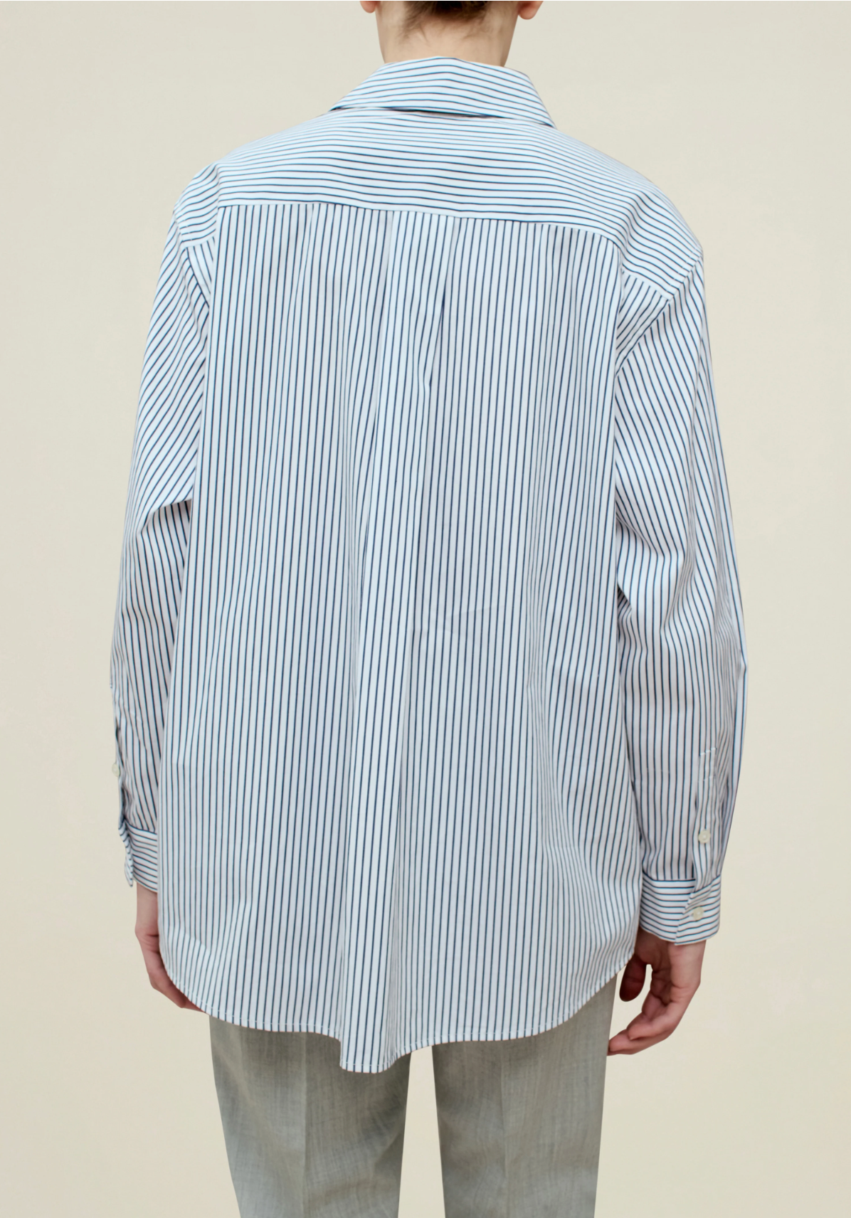 Kallmeyer Signature Button Down  Navy/White Stripe