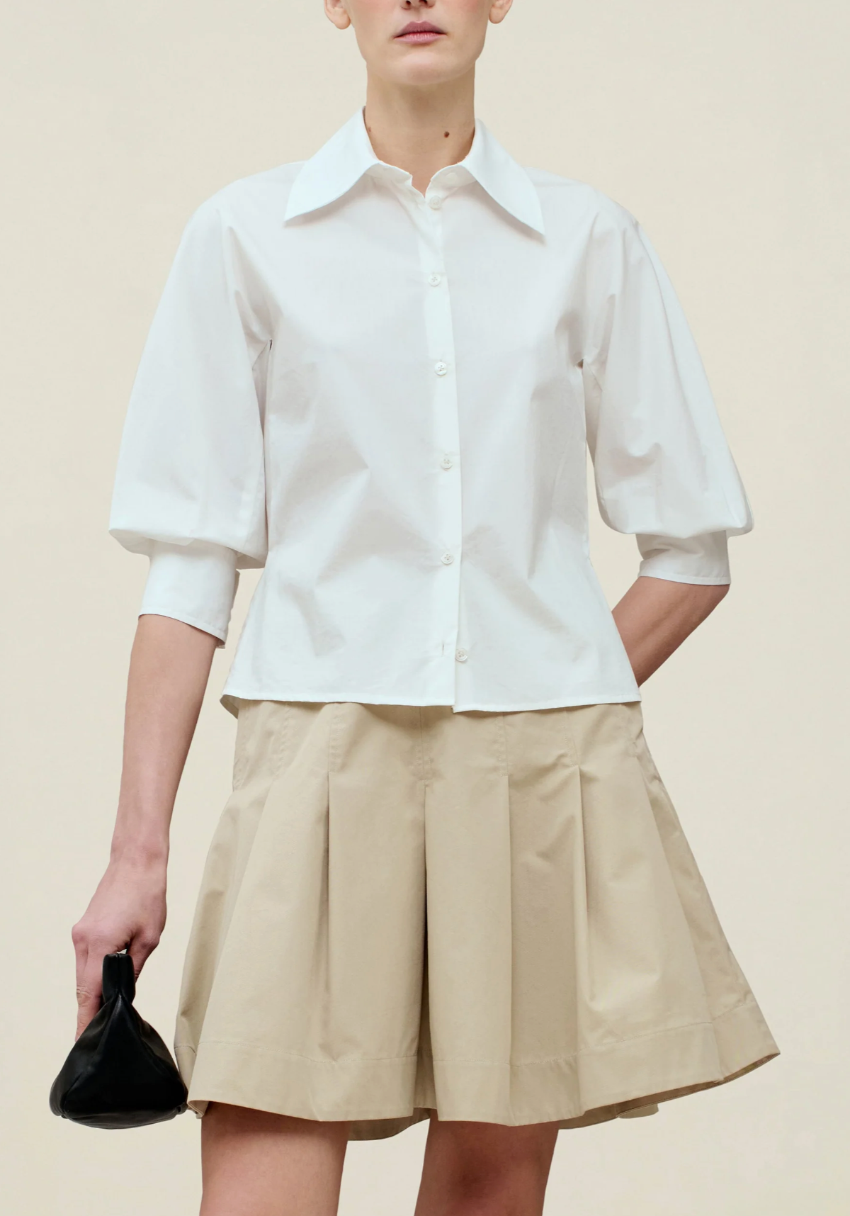 Kallmeyer Colette 3/4 Sleeve Button Down White