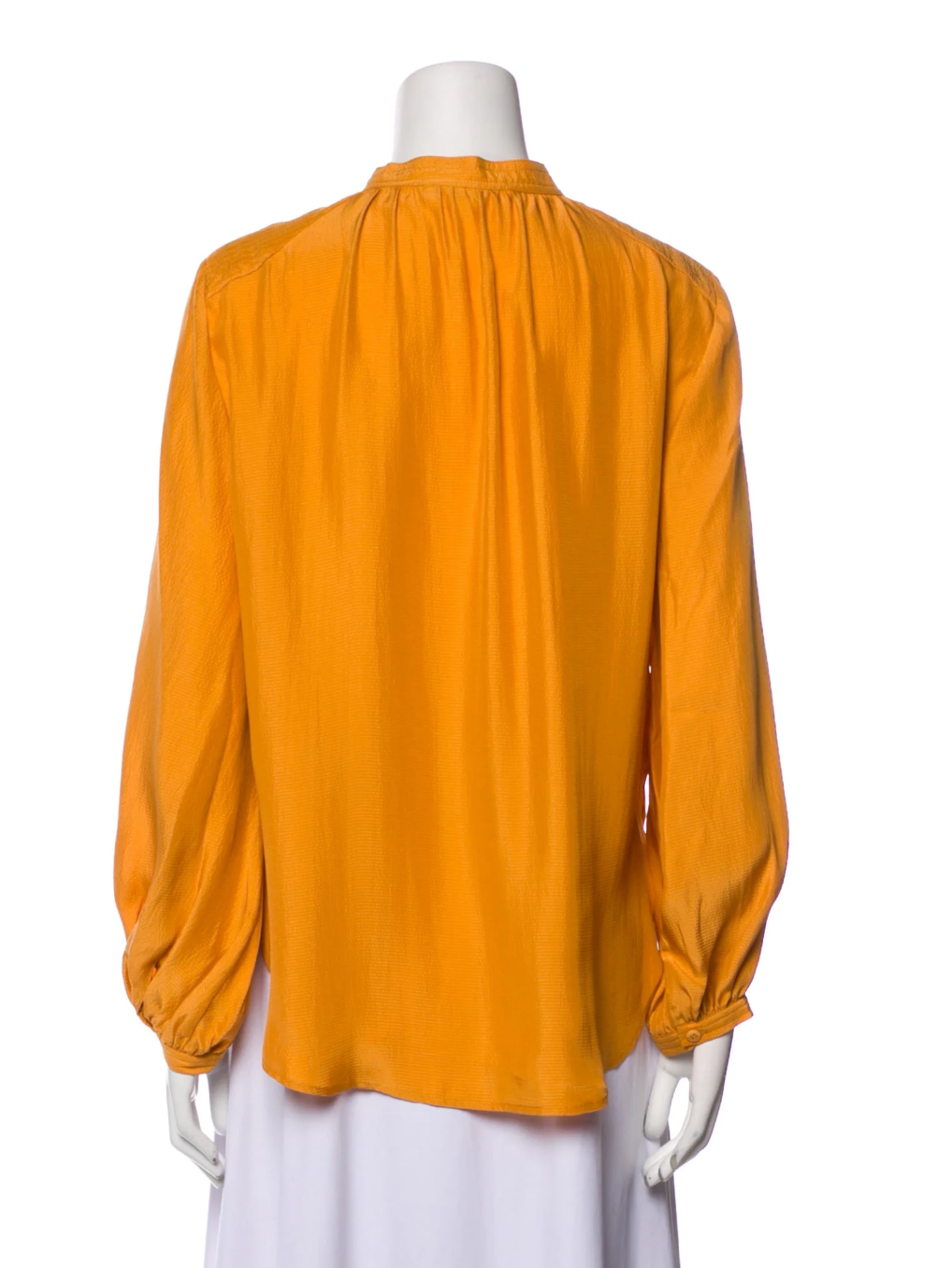 Apiece Apart Silk Mock Neck Blouse Orange