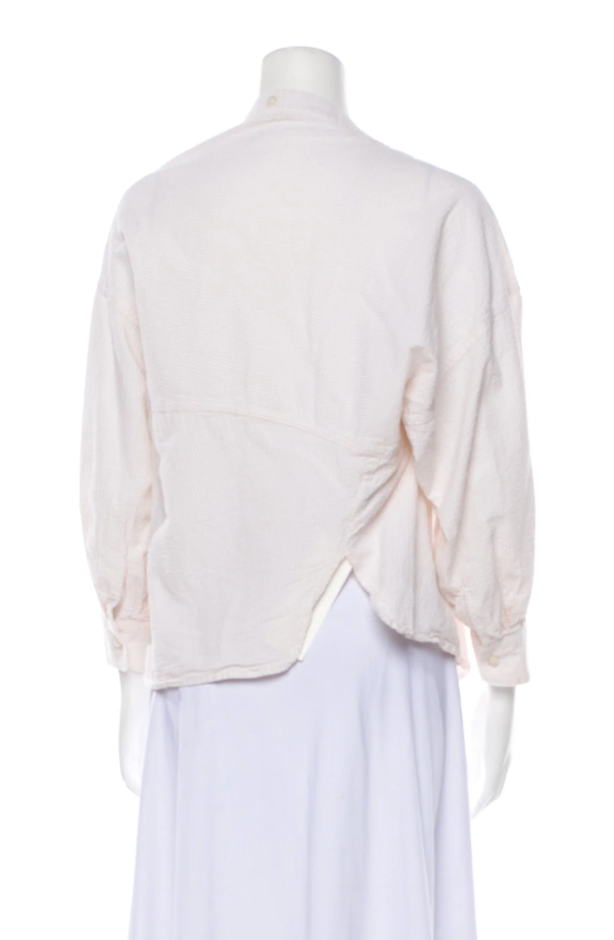 Rachel Comey Mock Neck Three-Quarter Sleeve Button-Up Top