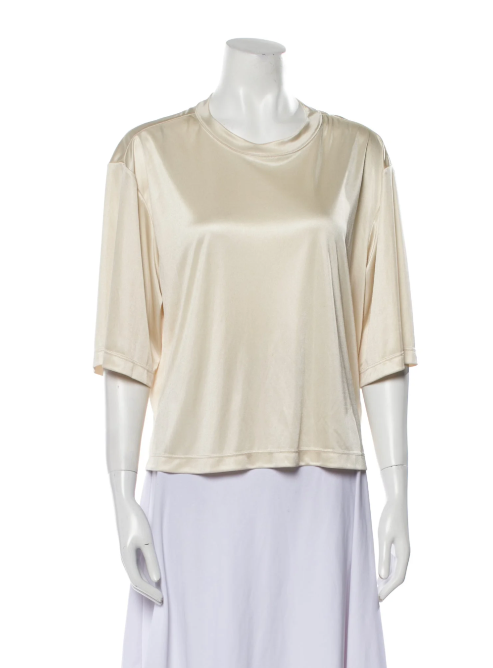 Rachel Comey Scoop Neck Three-Quarter Sleeve Blouse Gold