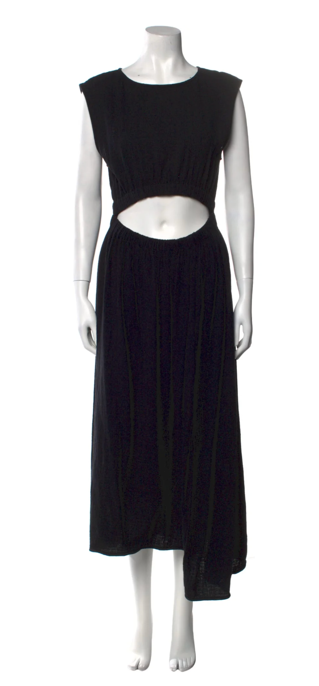 Apiece Apart Crew Neck Long Dress Black