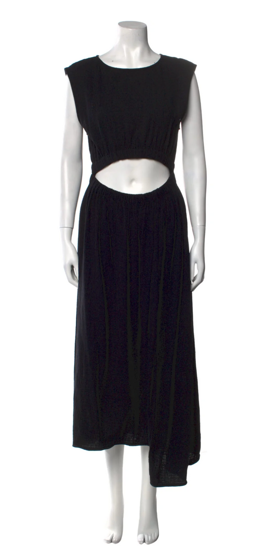 Apiece Apart Crew Neck Long Dress Black