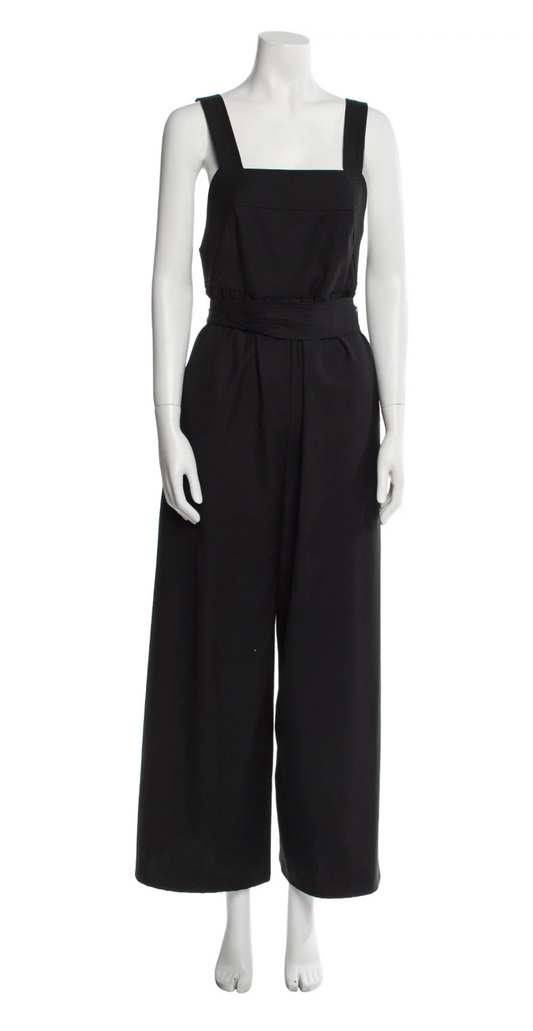 Apiece Apart Wool Square Neckline Jumpsuit Black
