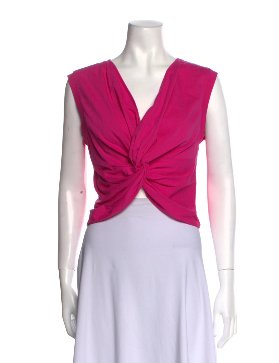 Forte Forte V-Neck Sleeveless Crop Top Pink