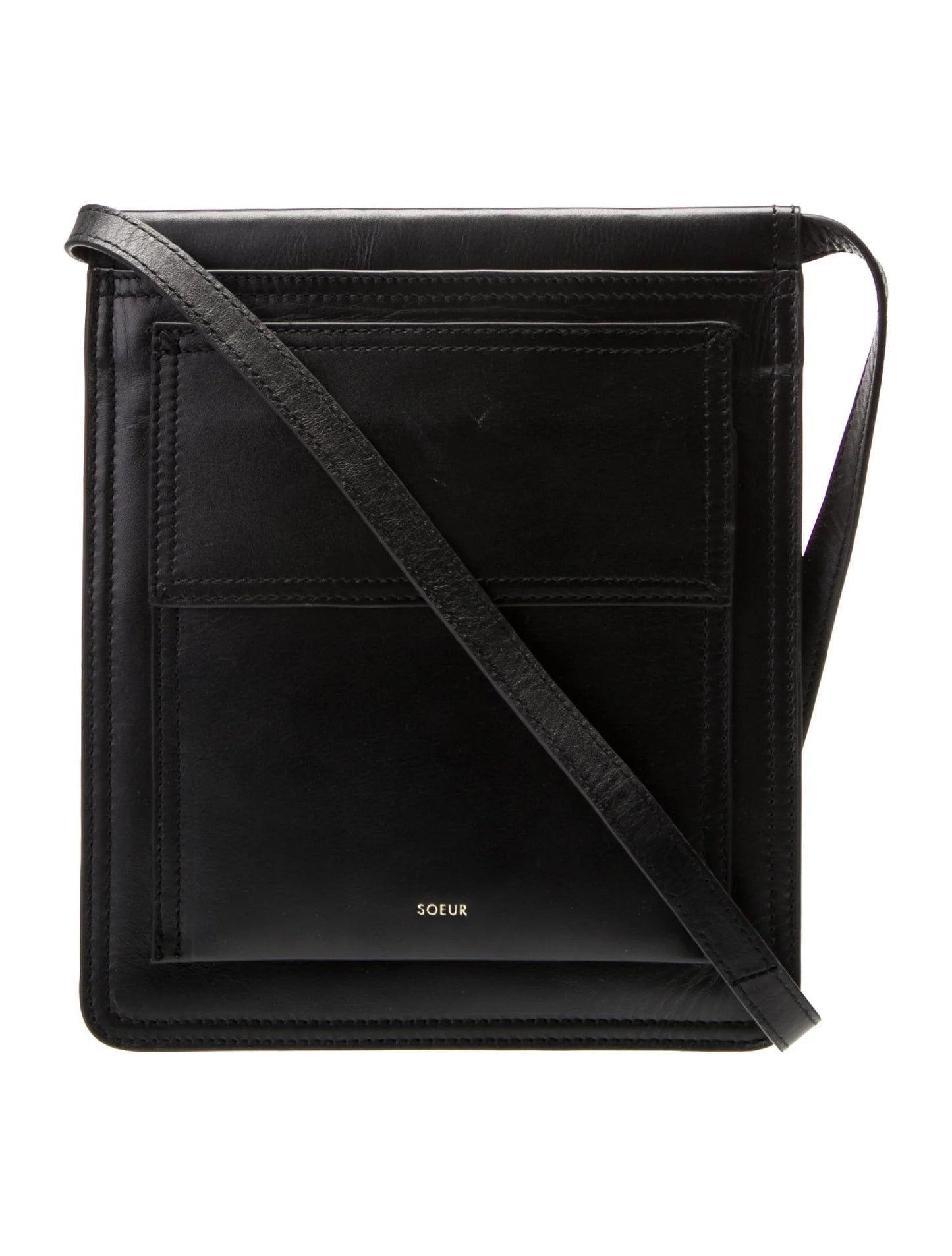 Soeur Leather Crossbody Bag Black