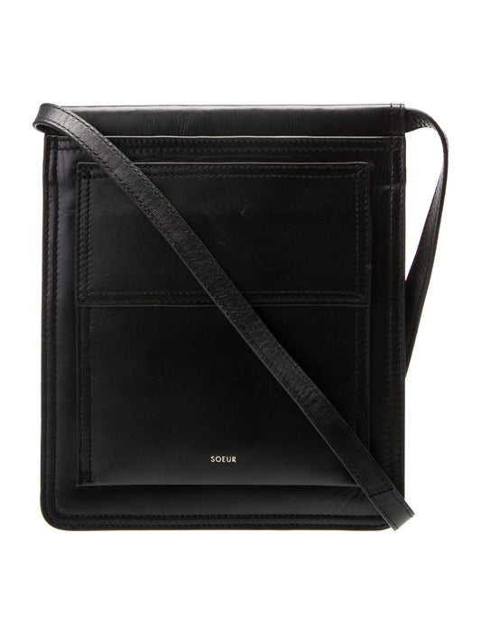 Soeur Leather Crossbody Bag Black