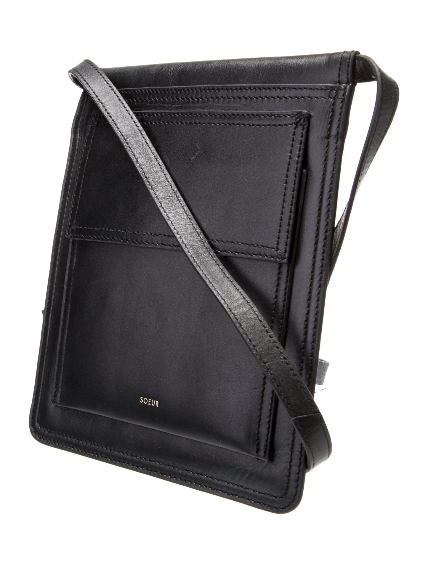 Soeur Leather Crossbody Bag Black