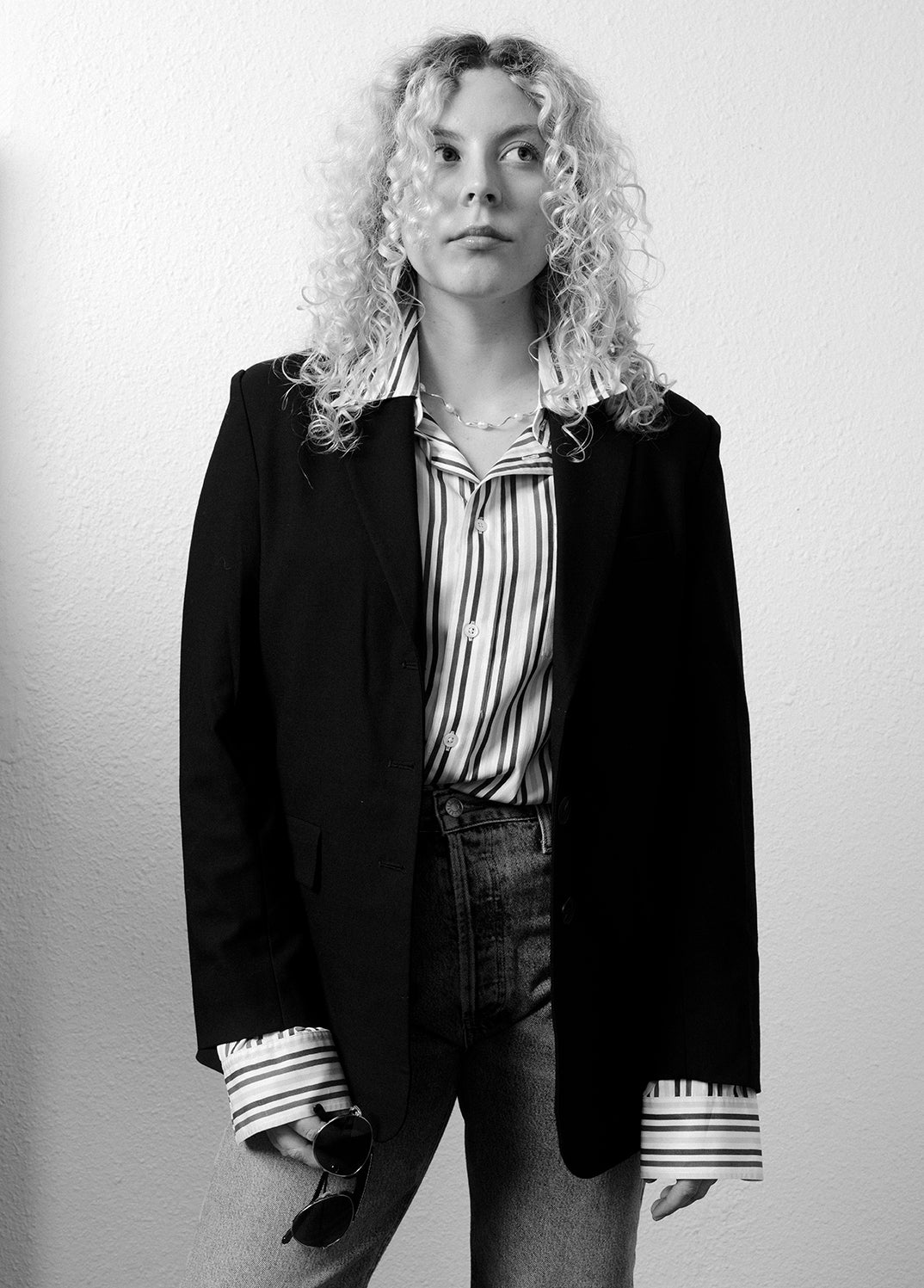 Vtg Striped Cotton Blouse