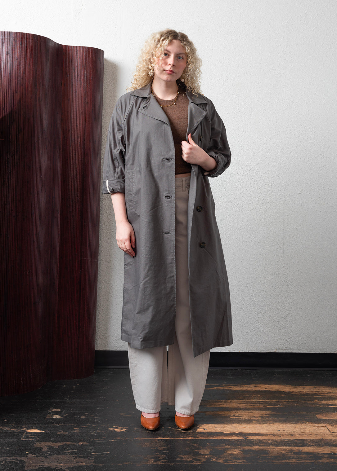 Micaela Greg Seamed Trench Mineral Green