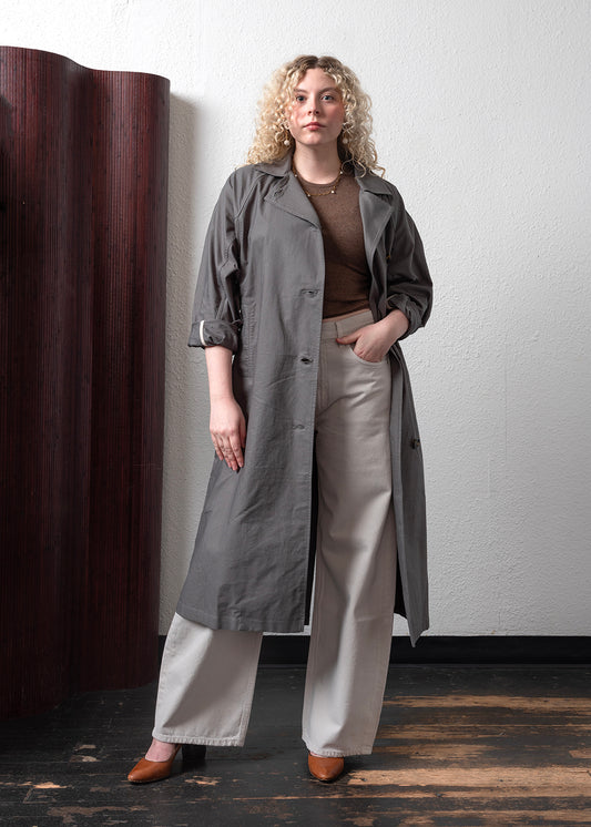 Micaela Greg Seamed Trench Mineral Green