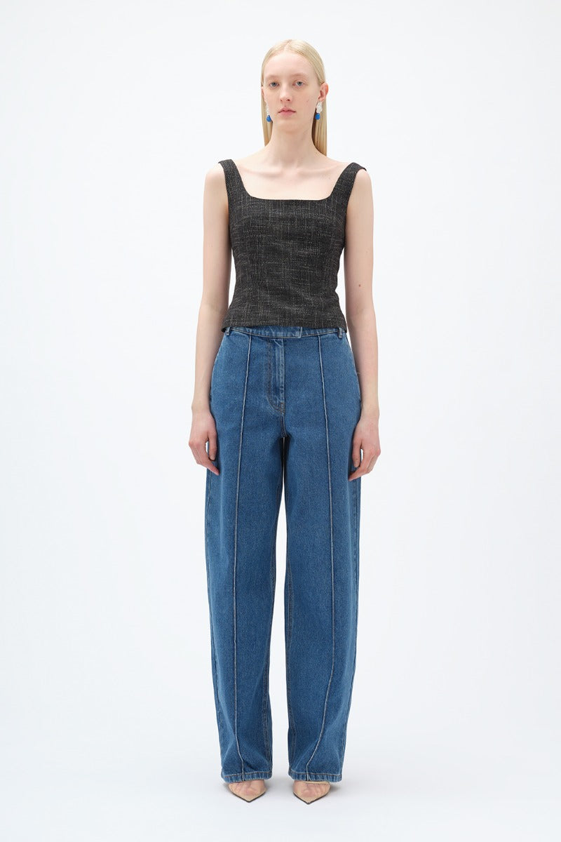 REMAIN Birger Christensen Cocoon Denim Pants Bright Cobalt